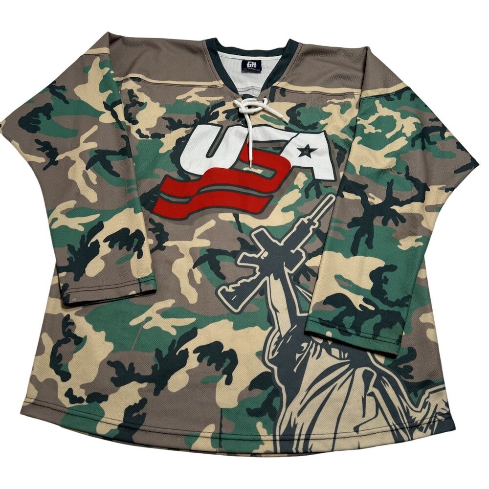 Greater Half USA #2 AMENDMENT Jersey in Green Camo